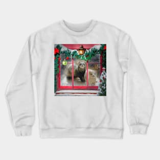 Ferrets The Night Before Christmas - Ferret art design Crewneck Sweatshirt